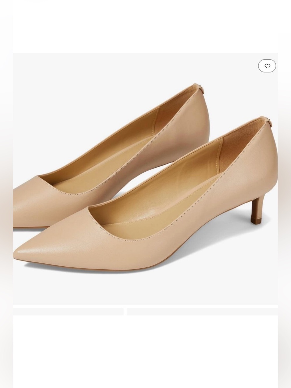 MICHAEL Michael Kors Alina Flex Kitten Heel Nude Leather Pumps Size 8.5 NWOB